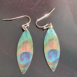 Peacock Feather Design Earrings
